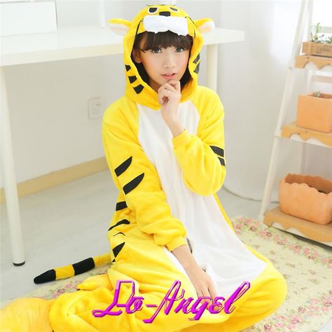 >> Click to Buy << Adult Unisex Cartoon Animal Onesies Yellow Tiger Cosplay Halloween Party Pajamas Sleepwear All In One Homewear #Affiliate Hooded Pajama, Cute Pyjamas, Animal Pajamas, Ning Yizhuo, Flannel Pajamas, Cute Pajamas, Anime Costumes, Clothes Cute, Kid Clothes