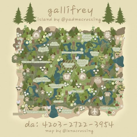 em ☾ on Instagram: “soooo it’s finally here! i present to you the dream address for my gallifrey🌿 this lil island has become quite the baby of mine over the…” Acnh Map Design Layout Cottagecore, Regency Animal Crossing, Acnh Cottagecore Map, Dream Islands Acnh, Acnh Map Layouts, Acnh Map Design, Wide Angle Photos, Acnh Maps, Acnh Layout