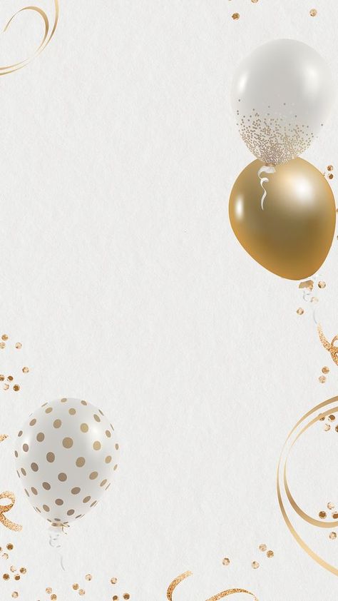 Luxury balloon vector wallpaper celebration | Premium Vector - rawpixel Birthday Background Wallpaper, Birthday Card Background, Instagram Story Background, Lockscreen Background, Birthday Background Design, Birthday Invitation Card Template, Balloon Mobile, Black And Gold Balloons, Story Background