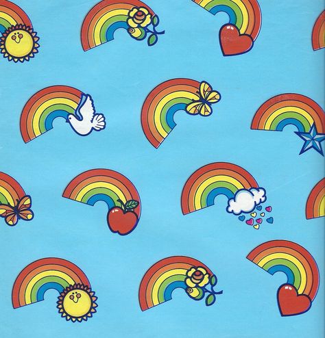 vintage wrap Vintage Rainbow Aesthetic, Rainbow Illustration, 70s Rainbow, Vintage Wrapping Paper, Rainbow Aesthetic, Visual Aids, Vintage Rainbow, Rainbow Hair, Diy Phone Case