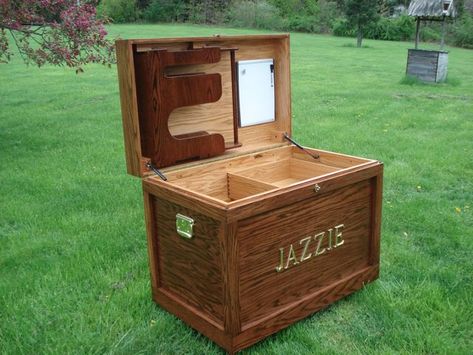 Tack Locker, Downloadable Woodworking Plans, Red Oak Stain, Horse Ownership, Tack Trunk, Tack Box, Tack Rooms, Equestrian Supplies, Pony Style