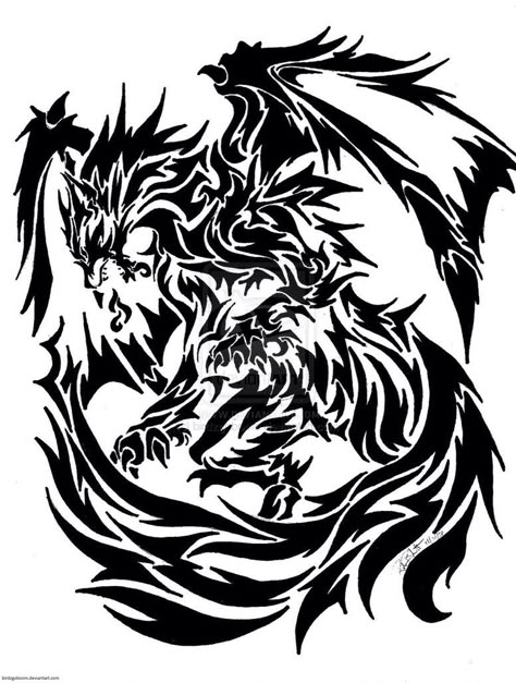 Wolf-Dragon Tattoo Wolf And Moon Tattoo, Fenrir Tattoo, Dragon Tattoo Drawing, Celtic Tattoo Designs, Dragon Tattoo Sketch, Celtic Tattoo, Lion Tattoo Design, Dragon Tattoos, Dragon Tattoo Designs