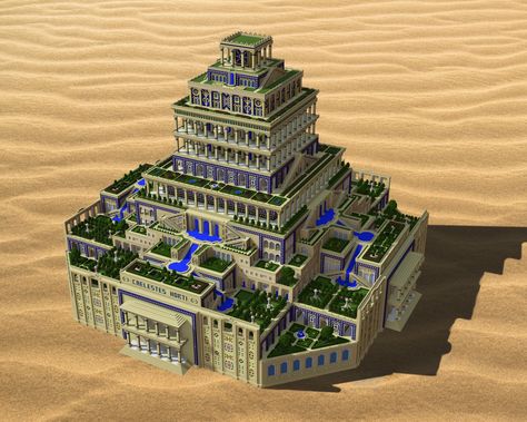 Garden Minecraft, Minecraft Desert, Minecraft City Buildings, Castle Project, Desert City, Minecraft Things, Star Wars Planets, Map Minecraft, Hanging Gardens