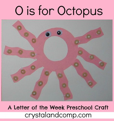 letter of the week o is for octopus craft #crystalandcomp O Is For Octopus, Letter O Activities, Octopus Craft, Zoo Phonics, Preschool Letter Crafts, Octopus Crafts, Abc Crafts, Alphabet Letter Crafts, Preschool Projects