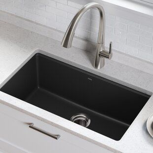 Kraus Forteza™ 33" x 22" Double Basin Drop-In Kitchen Sink | Wayfair Blanco Kitchen Sinks, Single Basin Kitchen Sink, Residential Kitchen, Silgranit Sink, Composite Kitchen Sinks, Composite Sinks, Modern Kitchen Sinks, Apron Sink Kitchen, Granite Kitchen Sinks