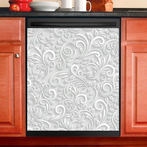 White Floral Magnet Dishwasher Cover, Kitchen Decor sold by Vicious North Korea Lourie | SKU 88012727 | 65% OFF Printerval Floral Magnets, Dishwasher Cover, Kitchen Remodel Inspiration, Remodel Inspiration, Cheer You Up, Digital Gift Card, North Korea, Kitchen Designs, Kitchen Ideas