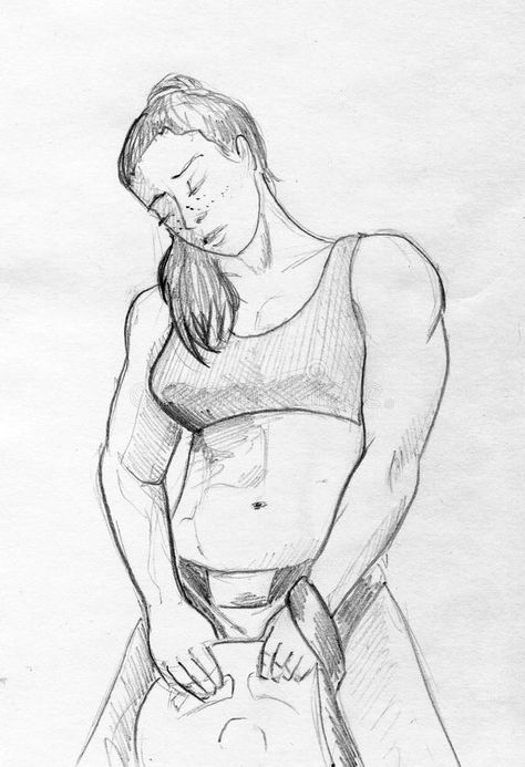 Girl Pencil Sketch, Pencil Drawings Of Love, Muscular Girl, Girl Hair Drawing, Pencil Drawings Of Girls, Pencil Drawings Of Animals, Pencil Drawing Tutorials, Strong Girl, Girl Drawing Sketches