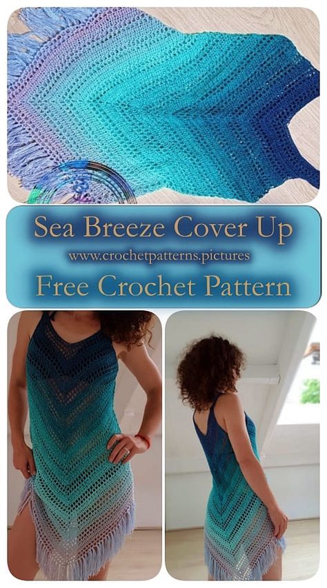 Summer Crochet Dress | Free Pattern | Sea Breeze Cover Up | Free Crochet Patterns Crochet Womens Dress Free Pattern, Crochet Pattern Beach Cover Up, Crochet Summer Tops Free Patterns Plus Size, Crochet Swimsuit Cover Up, Crochet Sundress Free Pattern, Crochet Coverup Pattern Free, Crochet Swim Cover Up Pattern Free, Crochet Swim Cover Up Pattern, Crochet Swim Cover Up