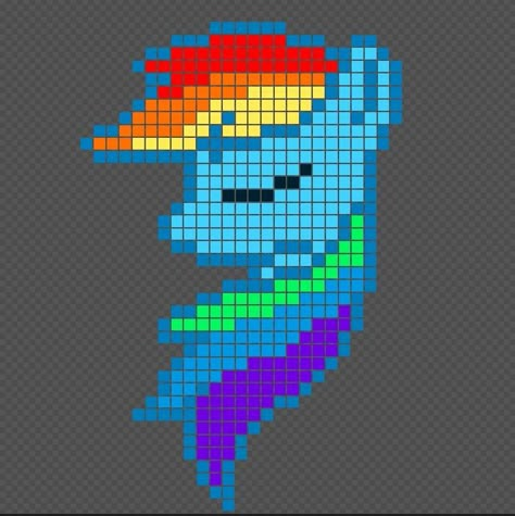 Mlp Pixel Art, Mlp Perler Beads, Square Drawing, Melty Bead Patterns, Easy Pixel Art, Pixel Drawing, Diy Perler Bead Crafts, Pix Art, Pixel Art Grid