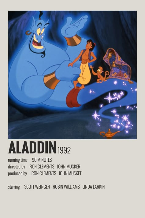 alternative minimalist polaroid poster made by @majaaplb (me) Aladdin Movie Poster, Aladdin Poster, Minimalist Polaroid Poster, Indie Movie Posters, Aladdin 1992, Movie Card, Iconic Movie Posters, Series Poster, Film Posters Minimalist