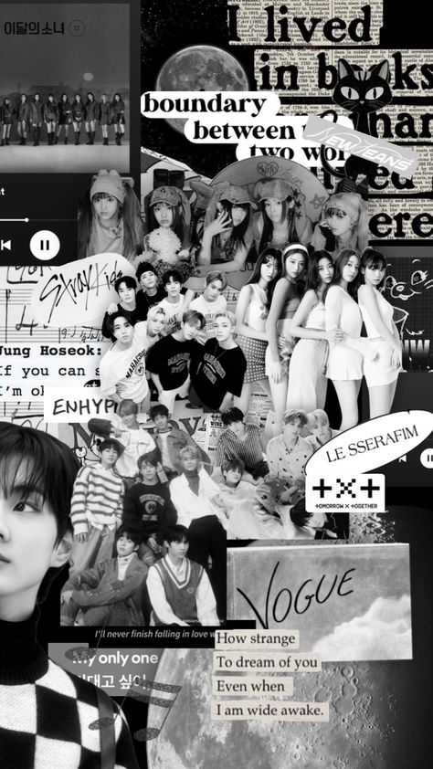 #lesserafim #newjeans #txt #straykids #enhypen #kpopcollage #wallpaper #blackandwhiteshuffle Enhypen Wallpaper, Kpop Wallpaper, Live Wallpapers, Connect With People, Your Aesthetic, Creative Energy, Aesthetic Wallpapers, Wallpapers, Energy