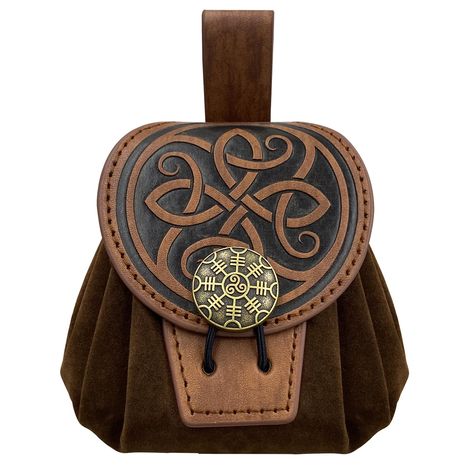 PRICES MAY VARY. SUPER COOL DESIGN- Medieval PU Leather Pouch, Portable waist packs with cool embossed patterns crafted with attention to detail, transporting you back to a time that speaks of valour and legend. You can use it as a coin bag,dice bag and wallet. GRADE FAUX LEATHER- Handcrafted with the atmosphere of the times, premium faux leather but has the feel of genuine leather, cheaper and more protective than genuine leather. We love animals and all the living kinds! ADJUSTABLE- One size f Leather Belt Pouch, Drawstring Purse, Man Purse, Waist Pouch, Dice Bag, Vintage Punk, Faux Leather Belts, Leather Coin Purse, Belt Pouch