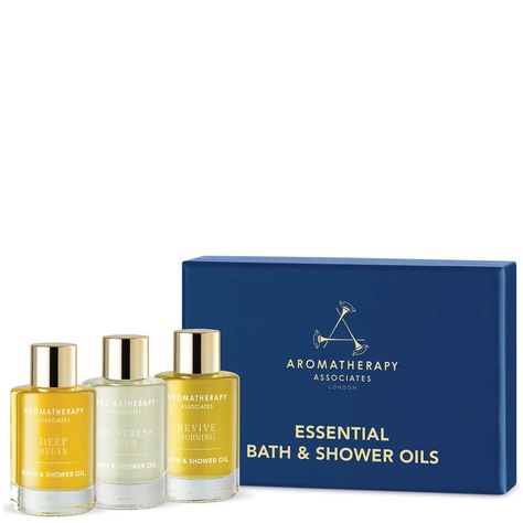 Aromatherapy Associates Essential Bath and Shower Oils 3x .31oz | Free US Shipping | lookfantastic Relax Bath, Tanning Moisturizer, Aromatherapy Associates, Mind Relaxation, Free Mind, Shower Oil, Skincare Gift Set, Peace And Tranquility, Relaxing Bath