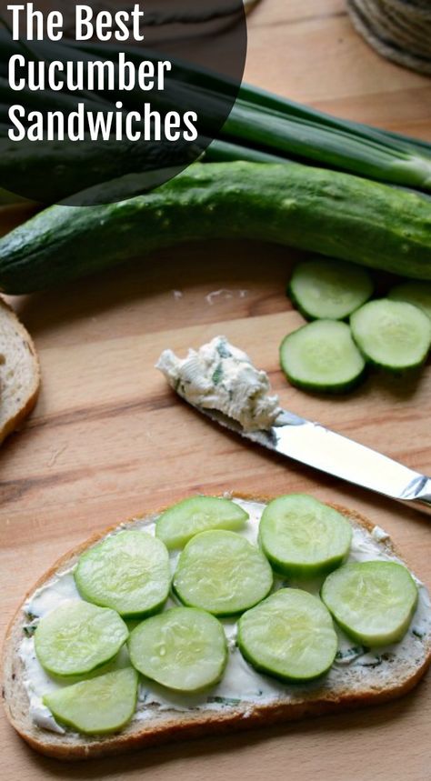 The best simple cucumber sandwiches are made with rye bread, herbed cream cheese, and fresh from the garden cucumbers with plenty of salt. Garden Cucumbers, Herbed Cream Cheese, Cucumber Sandwiches Recipes, Cucumber Sandwich, Homemade Ham, Summer Sandwiches, Cucumber Sandwiches, Healthy Sandwiches, Simple Sandwiches