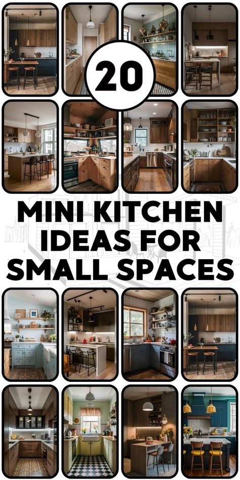 Small Indoor Kitchen Design, Small Compact Kitchen Ideas, Small Kitchen Islands With Seating, Basement Small Kitchen Ideas, Small Corner Kitchen Ideas, Tiny Kitchen Design Layout, Tiny Kitchen Ideas Layout, Tiny Kitchen Renovation, Mini Kitchen Ideas Small Spaces