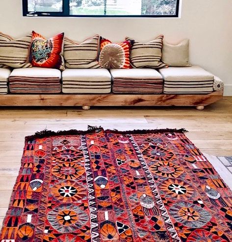 Beautifully unique Iraqi Marsh Arab wedding blanket.   Used in a client's music room.
By Janice McCarty Design. Arab Aesthetic, Arab Wedding, Wedding Blankets, Gorgeous Interiors, Music Room, Rug Design, Focal Point, Tent, Vintage Rugs