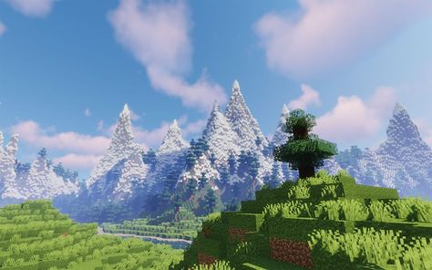 Mountain Side Village Minecraft, Minecraft Mountain Side Base, Minecraft Plains Biome, Cit Minecraft, Minecraft Custom Mountain, Minecraft Beautiful, Minecraft Mountain Statue, Minecraft Nature, Minecraft Terrain