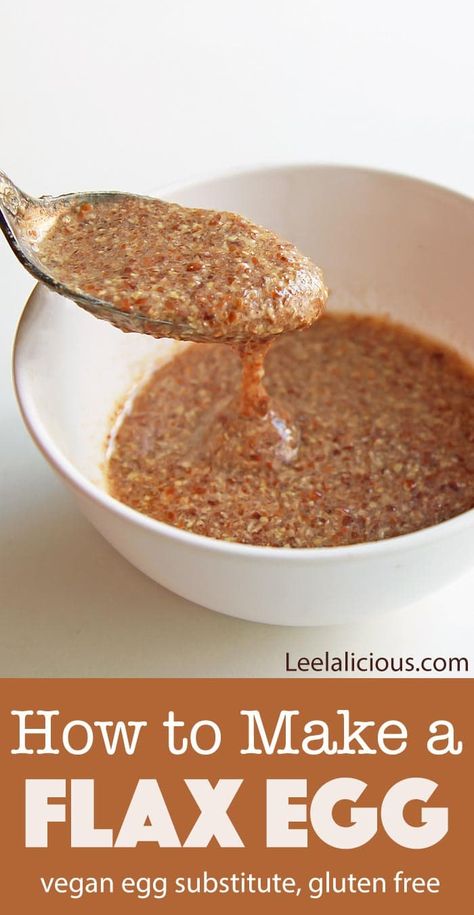 Learn how to make a flax egg which is a quick and easy vegan egg substitute. This all natural kitchen hack is fantastic for vegan or egg-free baking! Flax Seed Egg, Egg Free Baking, Vegan Egg Substitute, Eggless Cookies, Egg Substitute, Egg Replacement, Vegan Egg, Kitchen Hack, Flax Seed Recipes