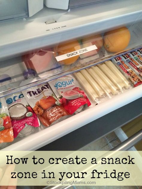 Freezer Hacks, Snack House, Snack Organizer, Freezer Organization, Kid Friendly Snack, Fridge Storage, Refrigerator Organization, Fridge Organization, Krazy Coupon Lady