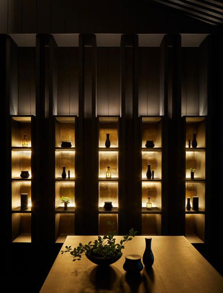 Luxury Resort & Onsen Spa in Kyoto, Japan – Aman Kyoto Aman Kyoto, Kerry Hill Architects, Japanese Spa, Dining Room Shelves, Traditional Japanese Architecture, Spa Lighting, Room Shelves, Japanese Interior, Luxury Rooms