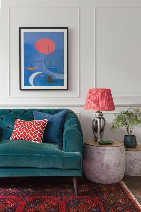 Baby Blue Sofa Living Room, Turquoise Sofa Living Room Decor, Turquoise Sofa Living Room, Baby Blue Sofa, Blue Sofa Living Room, Blue Sofa Living, Turquoise Sofa, Victorian Renovation, Period Living