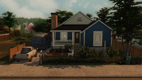 Early 2000s Home 02 - Download Here Sims 4 Base Game House Download, Early 2000s House, 2000s House, 2000s Home, Ts4 Lots, Ts4 Builds, Brindleton Bay, Sims 4 Houses Layout, 90s House