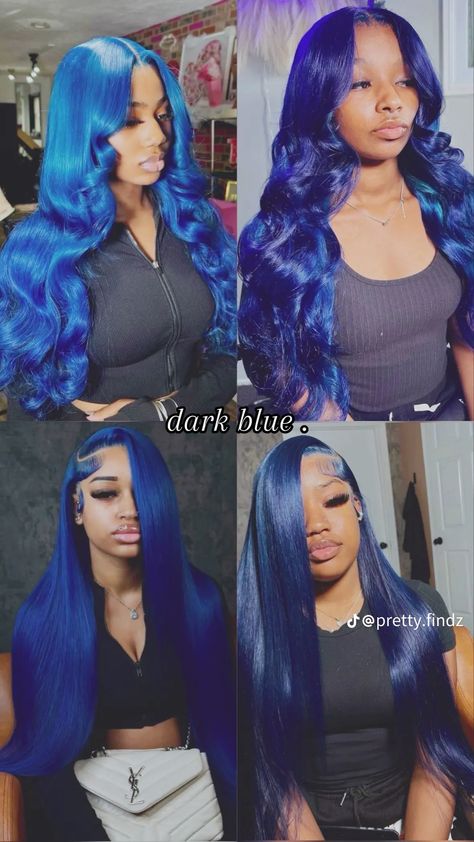 Light Blue And Dark Blue Hair, Black Blue Hair Color Dark, Dark Blue Hair, Hair Black, Aesthetic Hair, Blue Hair, Hair Inspo, Black Hair, Dark Blue