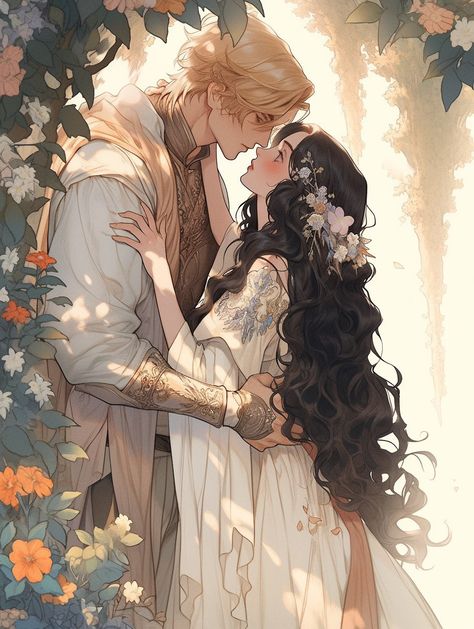 Image Couple, You My Love, Arte Peculiar, Illustration Styles, Fantasy Love, Fantasy Couples, Anything For You, Romance Art, Japon Illustration