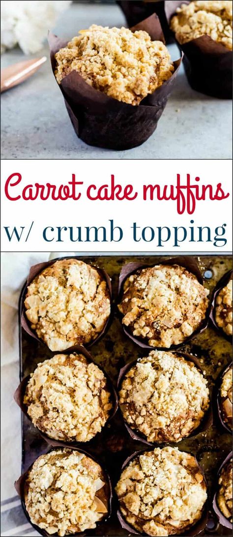 Carrot Cake Muffin Recipe, Crumb Topping Recipe, Carrot Cake Muffins, Cheap Clean Eating, Carrot Muffins, Cake Muffins, Ginger Nut, Carrot Cake Recipe, Carrot Recipes