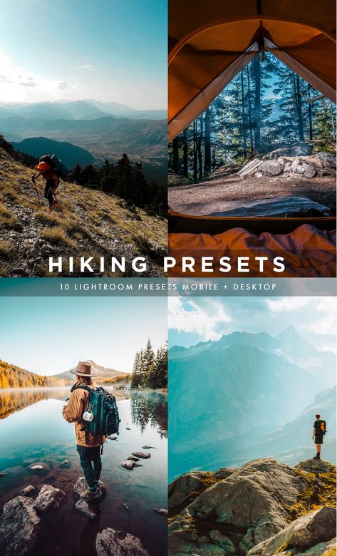 10 Hiking Mountain Presets Nature Outdoor Presets Landscape Presets Professional Photography Lightroom Desktop + Mobile This listing is for 10 presets to use on LIGHTROOM Desktop + Mobile devices ⫸⫸⫸WHAT YOU WILL RECEIVE⫷⫷⫷ ⦿ 10 Lightroom Desktop Presets- XMP ⦿ 10 Lightroom Desktop Presets- DNG ⦿ Instruction Guide If you have any questions, please don't hesitate to reach out! We will be more than happy to help! Lightroom Presets Mountain, Cinematic Presets, Vintage Lightroom Presets, Photography Lightroom, Lightroom Presets For Portraits, Nature Hiking, Professional Lightroom Presets, Lightroom Editing, Photo Filters