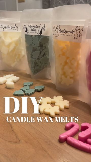 Emily Marlett | Furniture Flips | DIY on Instagram: "DIY wax melts🕯️⬇️✨  Had to share again this year for Christmas season approaching… such an easy and inexpensive DIY! 🎄  STEPS: 1. Heat candle (candle warmer or microwave for 30 sec intervals) 2. Pour into mold (wait about 5-10 mins before removing) 3. Store in original container with lid to keep scent OR resealable bag for regifting  📌 Comment “GIFT” and I’ll send you a link to all supplies used to make wax melts!🎄  Follow along for more repurposing ideas 🫶  #diychristmasgift #christmasgiftideas  #diyholidaygifts  #diywaxmelts #waxmelts  #howtomakewaxmelts  #diygiftideas #diycrafts" Candle Melts Packaging, Squeeze Wax Melts Recipe, Christmas Wax Melt Ideas, How To Make Wax Melts, Wax Melt Storage Ideas, Candle Melts Diy, Heat Candle, Wax Melt Packaging Ideas, Wax Melts Packaging Ideas