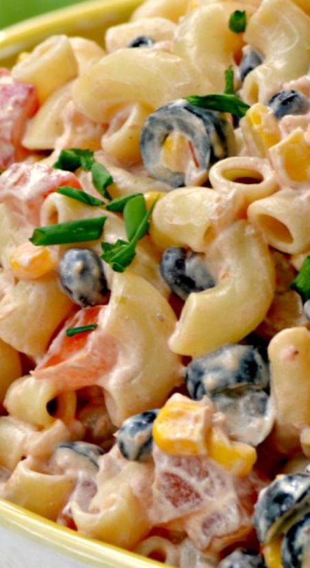 Mexican Macaroni Salad Recipe, Mexican Macaroni, Mexican Macaroni Salad, Macaroni Salad Recipe, Frugal Mom, Best Salad Recipes, Macaroni Salad, Summer Salad, Salad Side Dishes