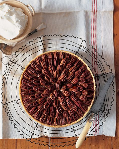 Pecan Pie - Martha Stewart Recipes Pecan Pie Recipe Martha Stewart, Chocolate Chip Pie, Baking Supply Store, Bourbon Pecan Pie, Martha Stewart Recipes, Thanksgiving Pies, Pecan Pie Recipe, Pie Tart, Chocolate Pecan