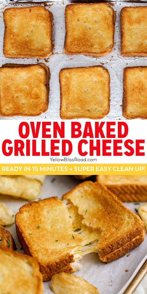 Oven Baked Grilled Cheese, Grilled Cheese In Oven, Oven Grilled Cheese, Baked Grilled Cheese, Grilled Ham And Cheese, Making Grilled Cheese, Grill Cheese Sandwich Recipes, Cheese Sandwich Recipes, Grilled Ham