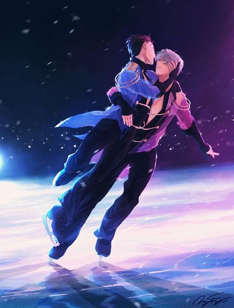 Skating Couple, Ice Aesthetic, Yuri On Ice Comic, Skating Outfit, Outfit Anime, Victor Nikiforov, Figure Skating Outfits, Ice Skating Outfit, Skating Aesthetic