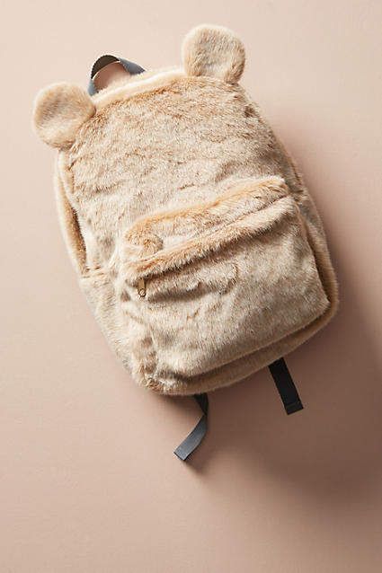 Anthropologie Fuzzy Bear Backpack Fluffy Backpack, Girly Backpacks, Beige Backpacks, Bear Backpack, Totes Ideas, Aesthetic Backpack, Anthropologie Bags, Kawaii Bags, Aesthetic Bags