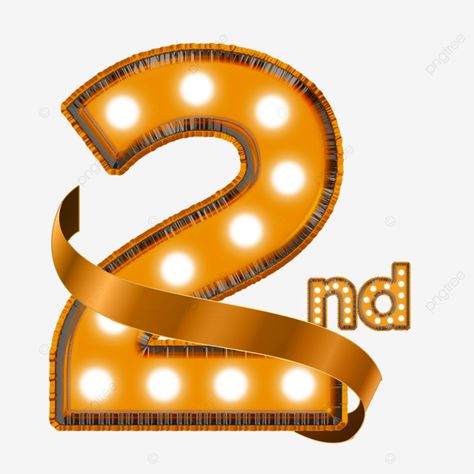 2 Number Logo, Ribbon Vector, Golden Ribbon, Golden Number, Number Logo, Birthday Banner Background, Ramadan Kareem Decoration, Ribbon Png, Logo Number