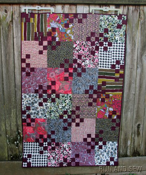 Patchwork Blankets, Quick Quilts, Textile Shop, Simple Quilts, 9 Patch Quilt, Quick Quilt, Swap Ideas, Patchwork Blanket, Quilt Modern