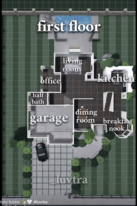 Blockburg Layouts 2 Story, Bloxburg House Layouts First Floor, Cute Bloxburg Layouts Two Story, Bloxburg House Layouts 2 Story Cottage, 2 Floor House Design Bloxburg, One Floor House Design Modern Bloxburg, Roblox Floor Plan, Starter House Layout Bloxburg, Floor Plans For Bloxburg