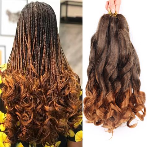 PRICES MAY VARY. ✅【New Hairstyle Design】French curly braiding hair,french curl braiding hair,spanish curly braiding hair,french curl braids,bouncy braiding hair,micro box braids, spiral curly braiding hair extensions,Ombre curly braiding hair for black women,hair extensions for braids. ✅【Premium Texture of French Curly Braiding Hair】Curly braiding hair 14 inch is manageable as human hair extensions,silky smooth texture,which is perfect for twists,braids,and locs.The bouncy braiding hair is beaut Hair Extensions For Braids, Curly Braiding Hair, French Curl Braids, Curl Braids, Braiding Hair Colors, Braids Boho, Twists Braids, Hair French, Braiding Hair Extensions