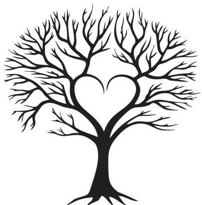 Family Heart Tree Family Tree Drawing, Family Tree Clipart, Family Tree Painting, Family Tree Art, Family Tree Project, Tree Tattoo Designs, Tree Templates, Tree Clipart, Family Tree Wall