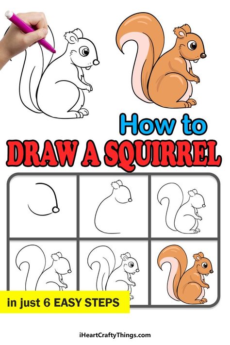 How to Draw A Squirrel – A Step by Step Guide | Word drawings, Art drawings for kids, Cartoon drawings of animals Squirrel Directed Drawing For Kids, How To Draw Woodland Animals, Cute Squirrel Drawing Easy, Cartoon Squirrel Drawing, Easy Squirrel Drawing, Squirrel Drawing Easy, Draw Skeleton, Draw A Squirrel, Aril Tatum