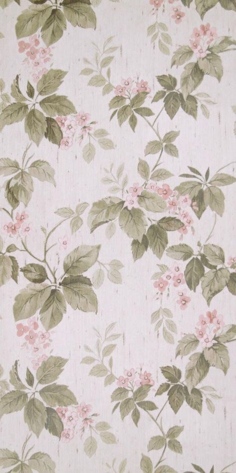 Flowery wallpaper original from the 70s.   The wallpaper is effective by its textile background and the beautiful flower motive.   The paper, structured like linen, is firm, not glossy and of good quality   This wallpaper is made of paper. Our wallpapers are all originals from the 1970s, some even older. No reprints, all real old! The wallpapers are all about 53.5cm wide. The wallpapers are sold per meter. If you put several meters in the shopping cart, you will receive the wallpaper in this len Textile Background, Vintage Floral Backgrounds, Sage Green Wallpaper, Wallpaper For Wall, Vintage Paper Background, Vintage Flowers Wallpaper, Flowery Wallpaper, Iphone Wallpaper Themes, Floral Iphone