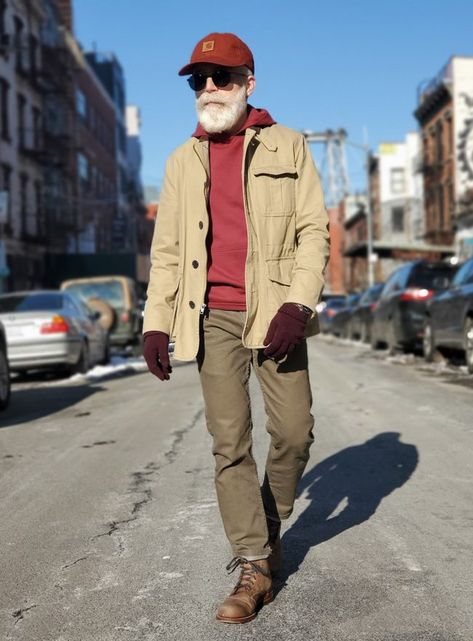 Mens Layering Outfits, Old Man Fashion, Men's Casual Style, Mens Style Guide, Ageless Style, Street Fashion Men Streetwear, Layering Outfits, Field Jacket, Mens Streetwear