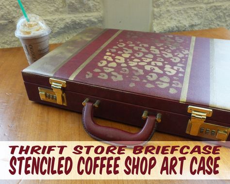 How to stencil a stylish case for art supplies using FolkArt Multi-Surface paints #plaidcraft recycle Vintage Trunk, Upcycle Repurpose, Vintage Trunks, Art Camp, Upcycle Recycle, Art Case, General Crafts, Stenciling, Upcycled Crafts