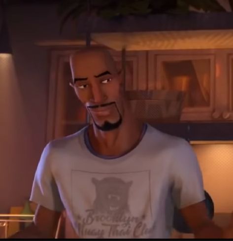 Uncle Aaron's shirt in Into the Spiderverse 2018 foreshadows a reveal later in the movie. Spiderverse Uncle Aaron, Miles Morales And Uncle Aaron, Uncle Aron Spiderverse, Miles Morales Uncle Aaron, Prowler And Miles, Aaron Davis Spiderverse, Uncle Aaron Spiderverse, Prowler Spiderverse, Lebron Art