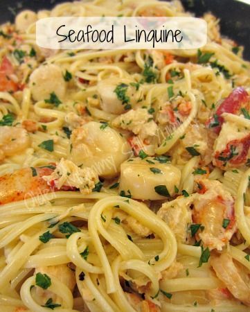 Seafood Ideas, Seafood Linguine, Cowboy Candy, Linguine Recipes, Optavia Recipes, Yummy Seafood, Cooked Food, Seafood Pasta, Party Appetizers