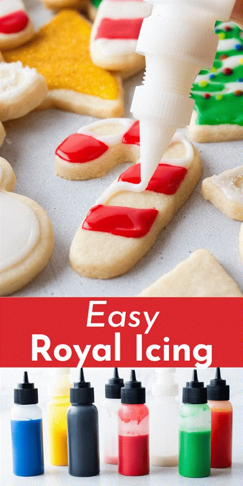 This is the only royal icing recipe you'll ever need! With no meringue powder needed, my secret ingredient makes this icing harden perfectly. Plus, I'm sharing my expert tips on adjusting your icing to the perfect consistency, coloring, and storing your icing. Stiff Royal Icing Recipe, Writing Icing Recipe, Royal Icing Recipe Without Meringue Powder, Royal Icing Without Meringue, Royal Icing Without Meringue Powder, Cookie Icing That Hardens, Decorating Icing Recipe, Best Royal Icing Recipe, Easy Royal Icing