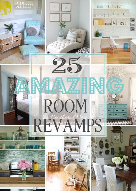 25 Amazing Room Revamps {Get Your DIY On Features!} | Confessions of a Serial Do-it-Yourselfer Farmhouse Side Table, Mobil Home, Style Deco, Diy Interior, Home Tips, My New Room, Home Decorating, The Happy, Room Diy