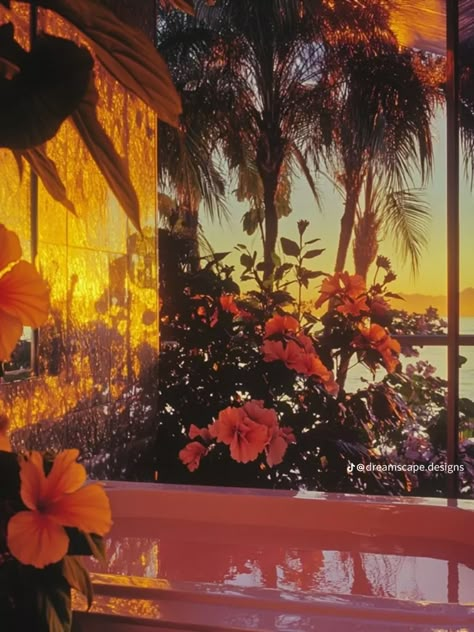 Sunset Villa, 80s Interior Design, Living Room Decor Inspiration, Unique House Design, Dream Beach, Cute Bedroom Decor, Dream Room Inspiration, Interior Design Art, Summer Sunset